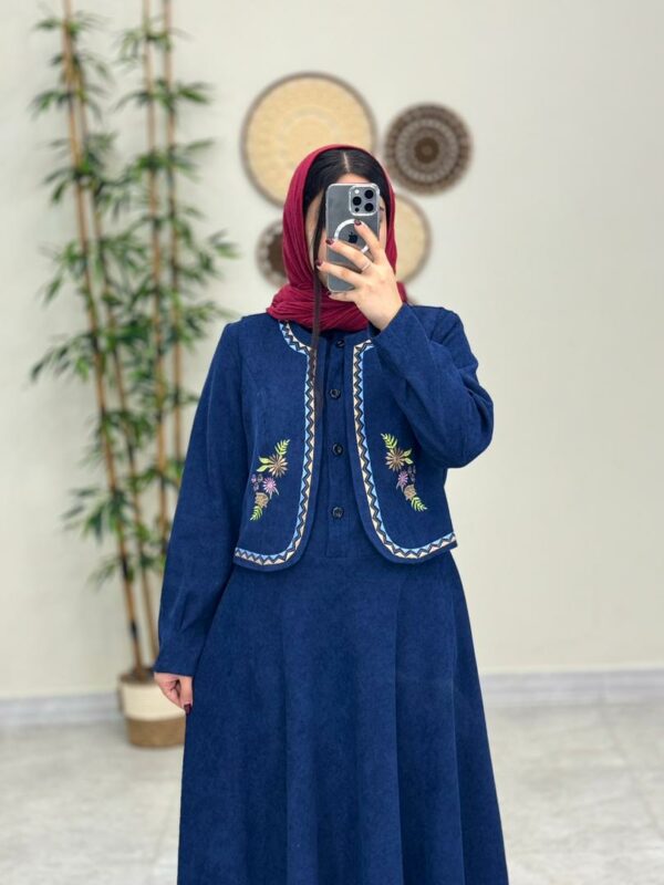 ست دو تیکه پیچک سورمه ای