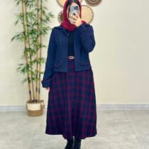 کت و دامن ماریا سورمه ای