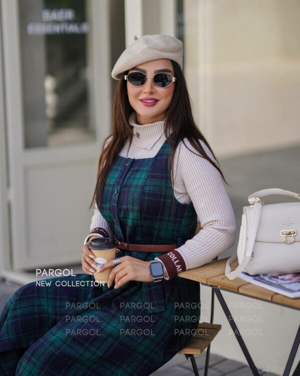 سارافون غزل سبز سورمه ای