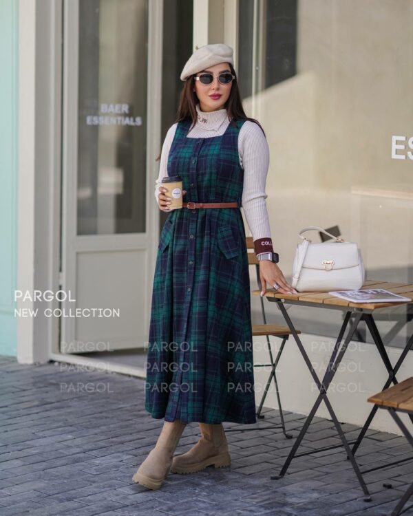 سارافون غزل سبز سورمه ای