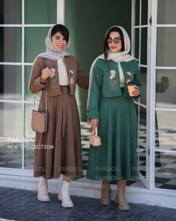 کت و دامن آنیل شکلاتی