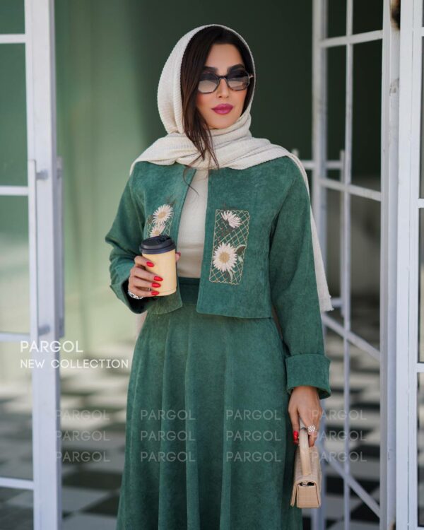 کت و دامن آنیل سبز