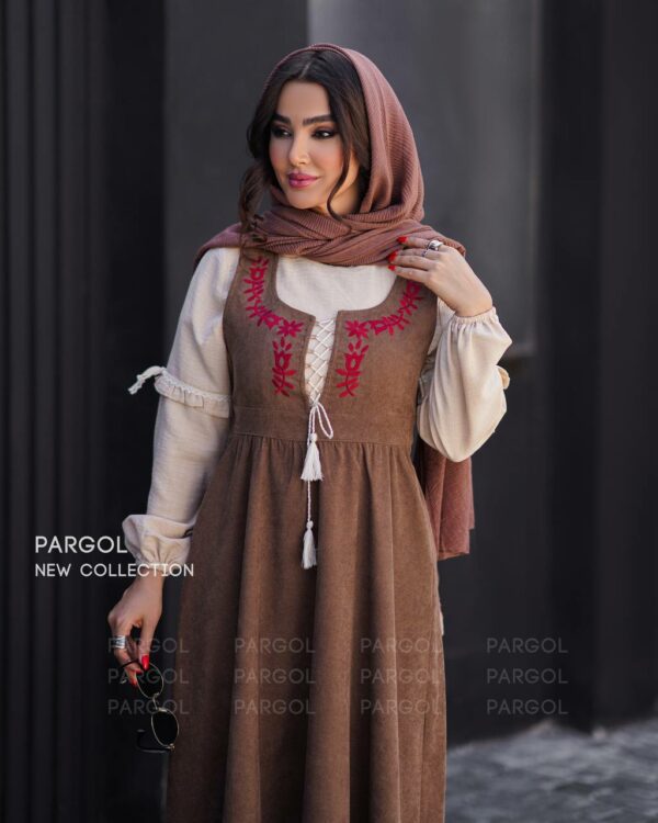شومیز سارافون مایا کرم تیره شکلاتی