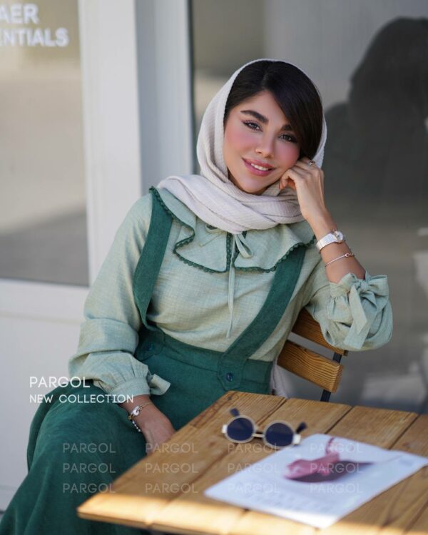 ست شومیز دامن رکسانا کاهویی سبز