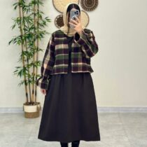 ست شیرین قهوه ای سبز کرم