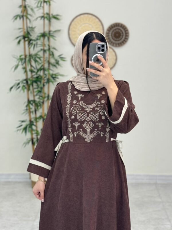 پیراهن پاییزی آوین قهوه ای