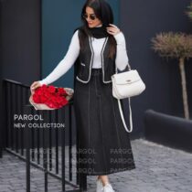 جلیقه و دامن گیسو ذغالی مشکی