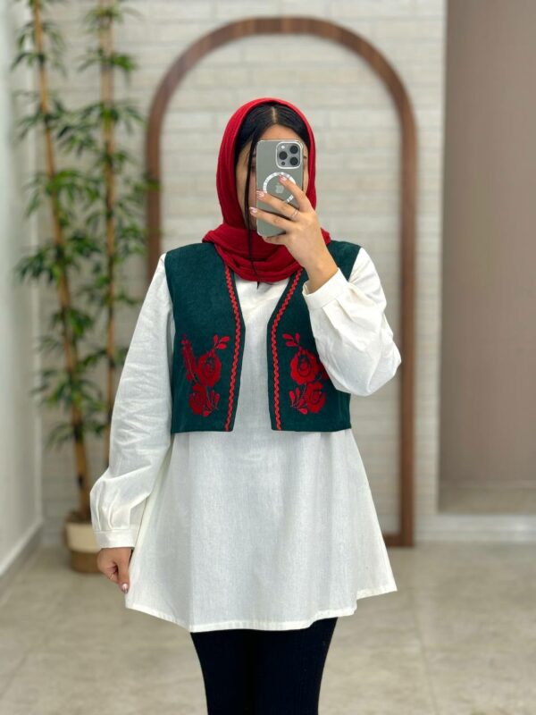 شومیز وست نارین سفید کله غازی