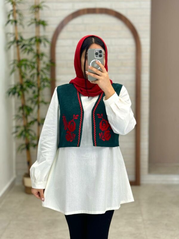 شومیز وست نارین سفید کله غازی