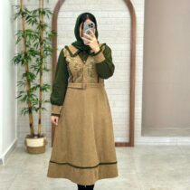 شومیز سارافون آرنیا یشمی نسکافه ای