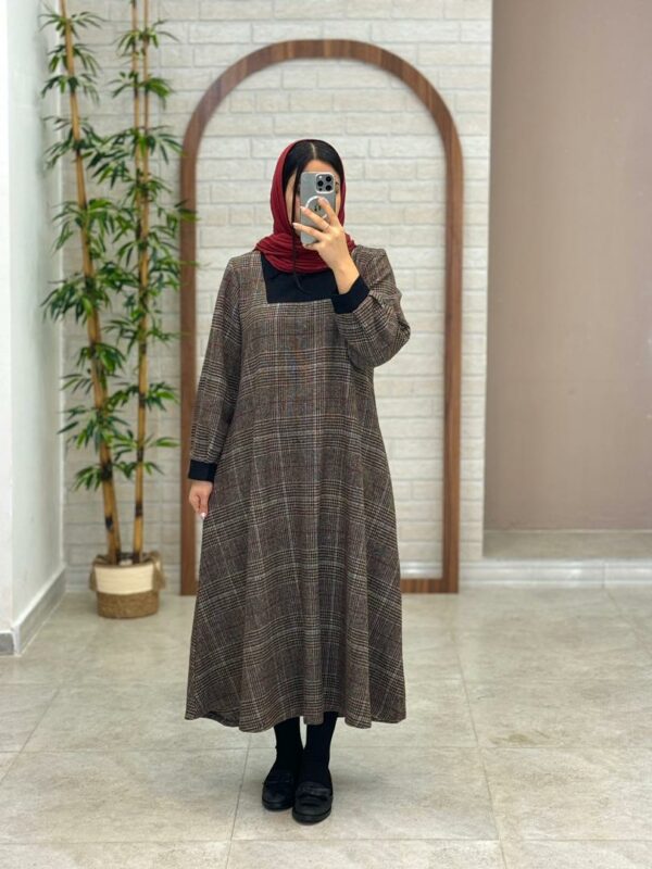 پیراهن ترنم مشکی طوسی زرشکی