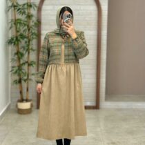 ست دو تیکه گندم کرم زیتونی