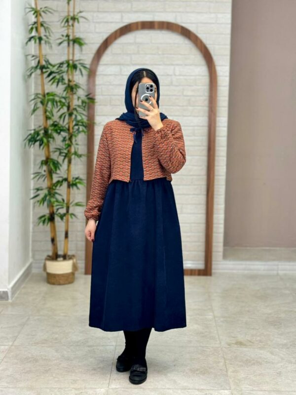 ست دو تیکه گندم پاییزی سورمه ای