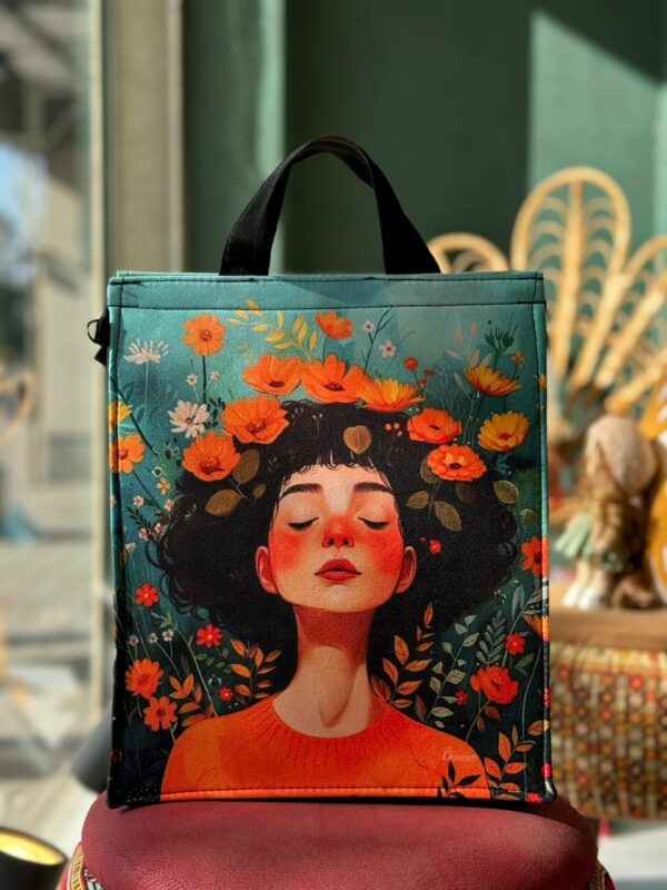 ساک دستی سرو دختر و گل نارنجی