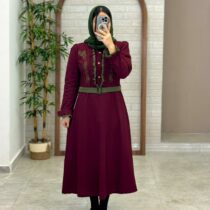 پیراهن پرواز زرشکی یشمی