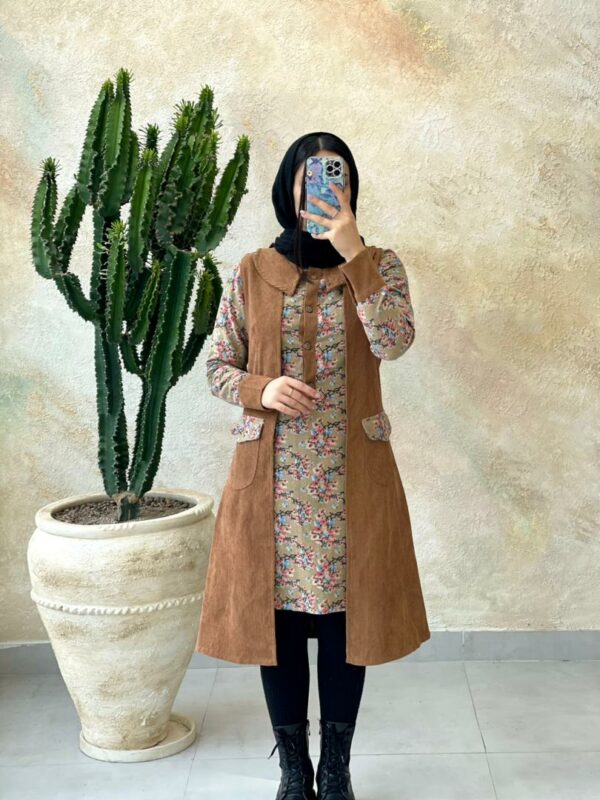 دوتکه دلبر قهوه ای کرم
