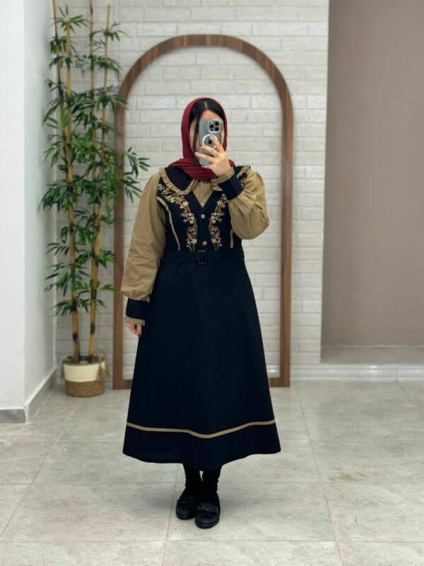 شومیز سارافون آرنیا نسکافه ای مشکی