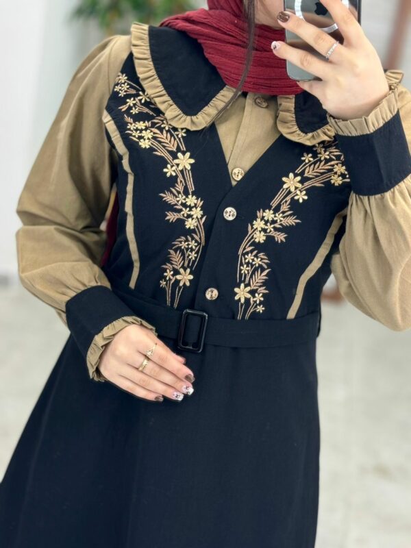 شومیز سارافون آرنیا نسکافه ای مشکی