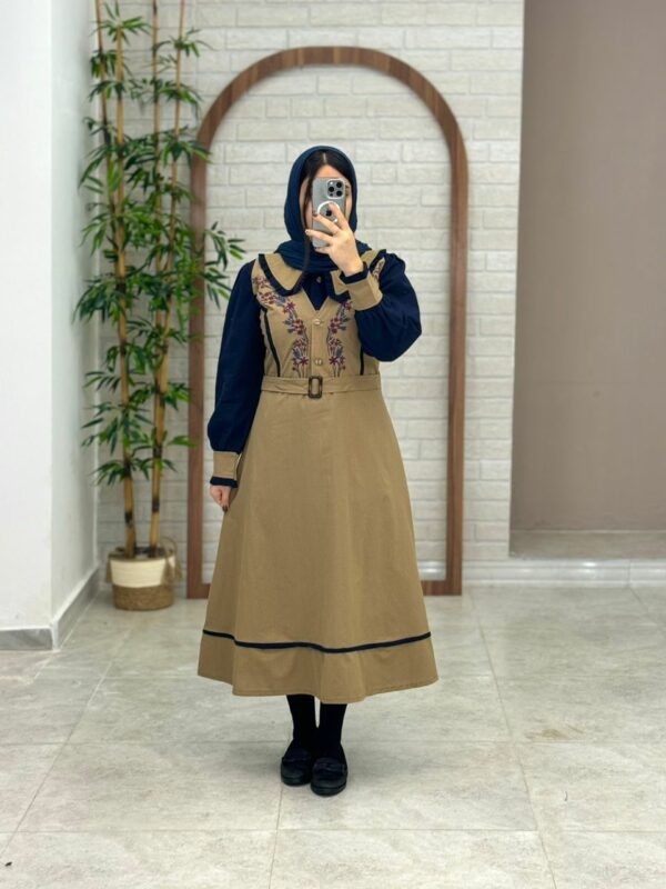 شومیز سارافون آرنیا سورمه ای نسکافه ای