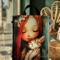 ساک دستی سرو دخترو گربه چشم بسته