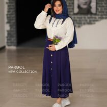 ست شومیز دامن سالیا سورمه ای