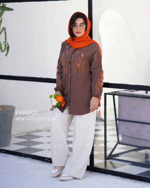 مانتو گلاره قهوه ای