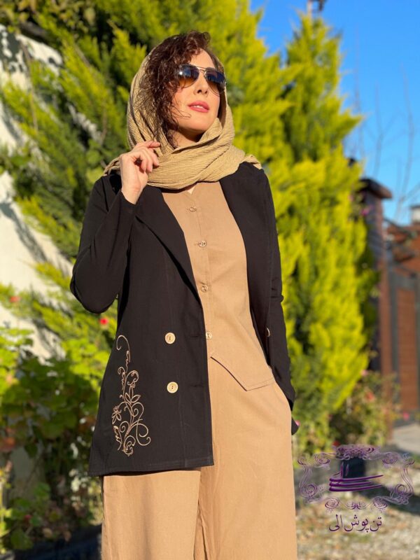 ست سه تیکه لونا مشکی نسکافه ای