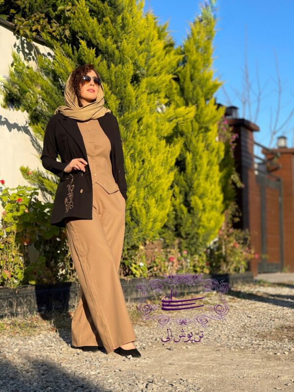 ست سه تیکه لونا مشکی نسکافه ای