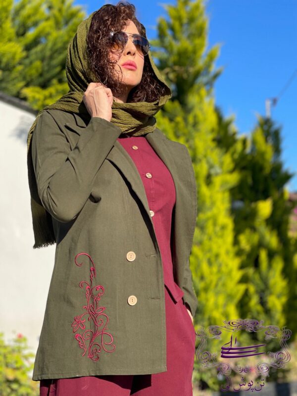 ست سه تیکه لونا یشمی زرشکی