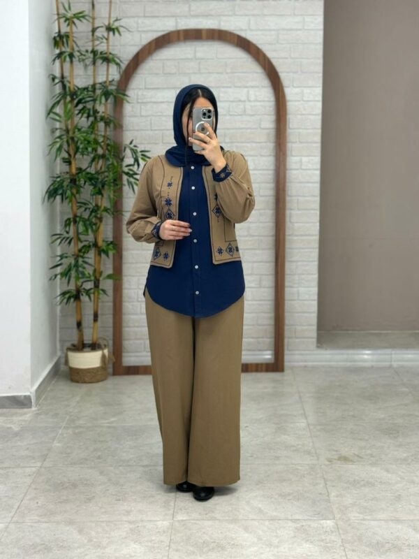 ست سه تیکه دل آوا بهاره نسکافه ای سورمه ای