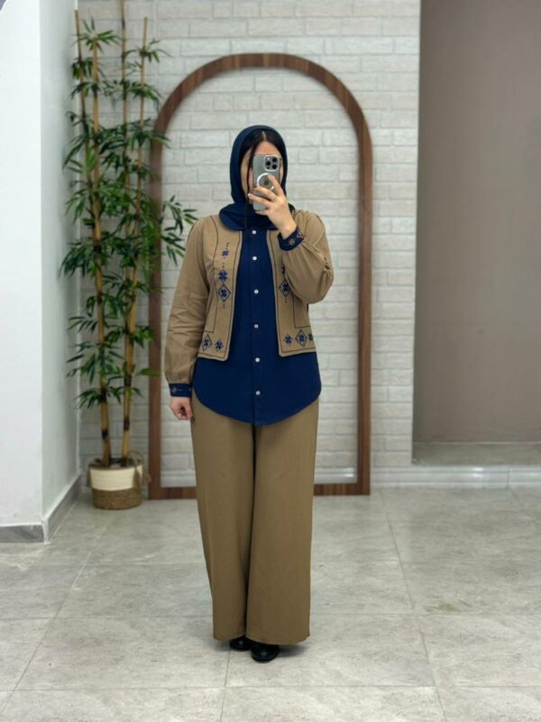 ست سه تیکه دل آوا بهاره نسکافه ای سورمه ای
