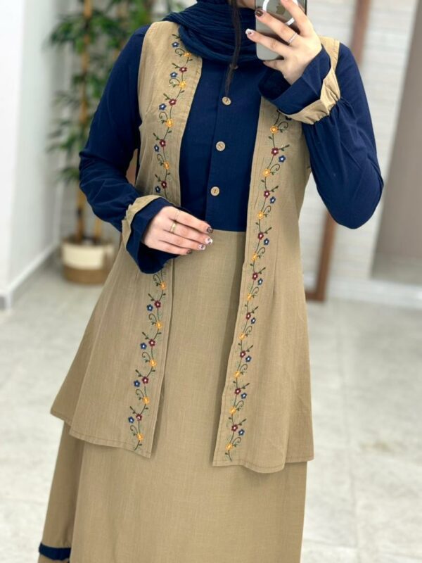 ست گلشید بهاری نسکافه ای سورمه ای