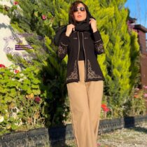 کت و شلوار آرشیدا مشکی نسکافه ای