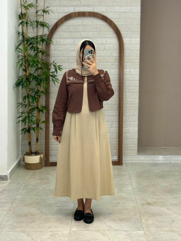 کت و سارافون سایا کرم قهوه ای