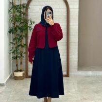 کت و سارافون سایا سورمه ای زرشکی