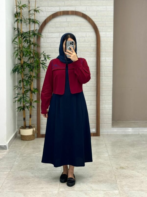 کت و سارافون سایا سورمه ای زرشکی