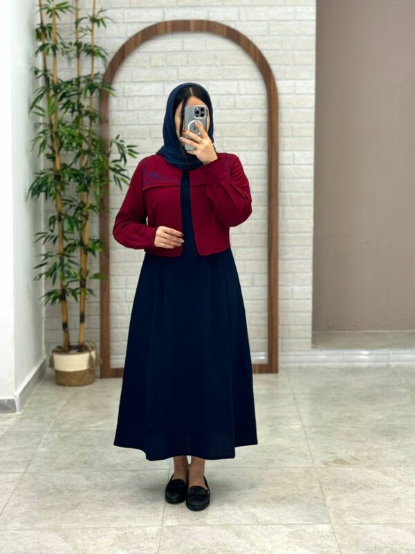 کت و سارافون سایا سورمه ای زرشکی