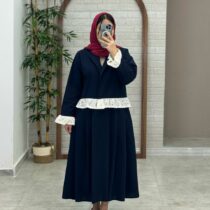 کت دامن گیپور سورمه ای