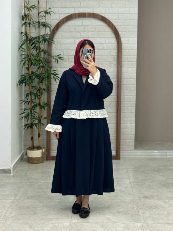 کت دامن گیپور سورمه ای