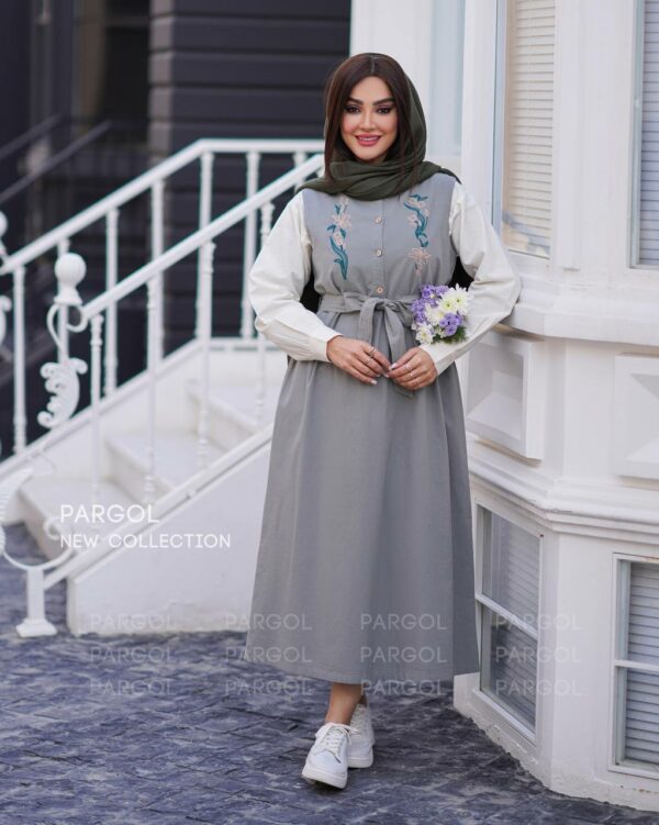 سارافون دلارام سبز زیتونی