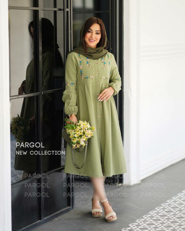 پیراهن شیلا کاهویی