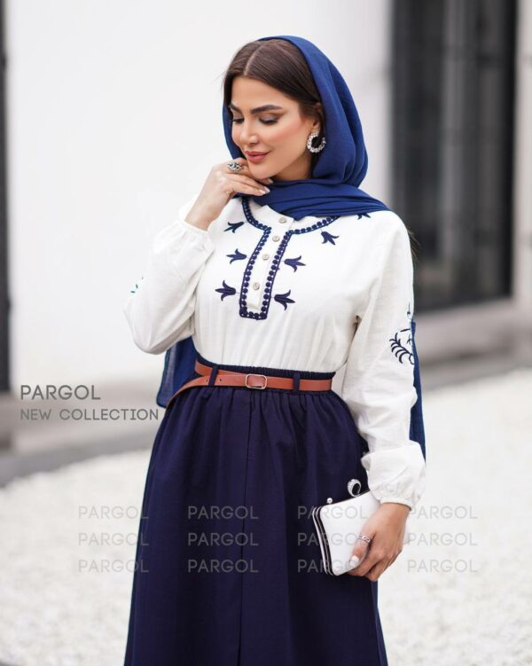 ست شومیز دامن روناک سورمه ای
