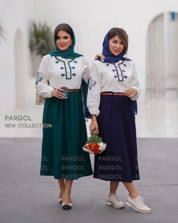 ست شومیز دامن روناک سورمه ای