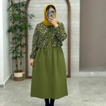 ست دو تیکه گندم یشمی گل زرد