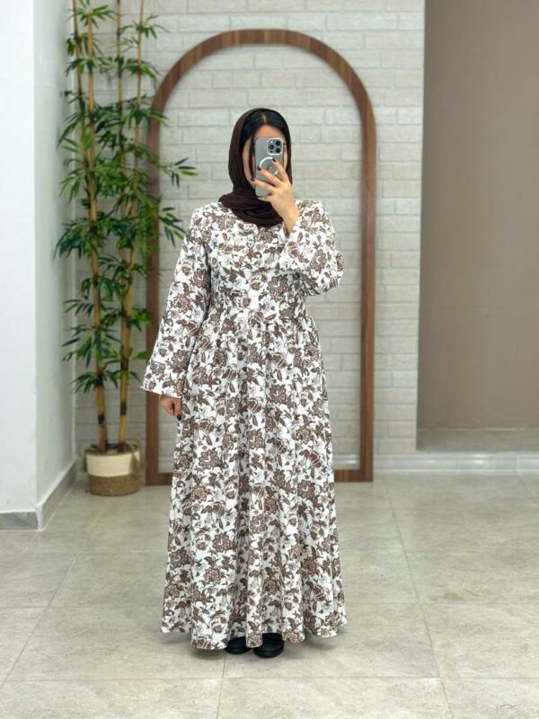 پیراهن گلستان قهوه ای