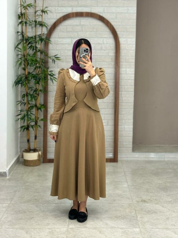 ست کت و سارافون کمند نسکافه ای
