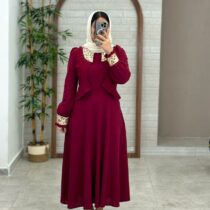 ست کت و سارافون کمند زرشکی