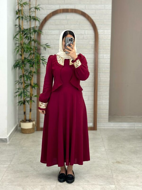 ست کت و سارافون کمند زرشکی