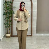 ست سه تیکه تارا کرم نسکافه ای