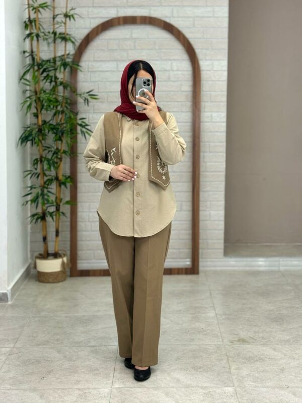 ست سه تیکه تارا کرم نسکافه ای